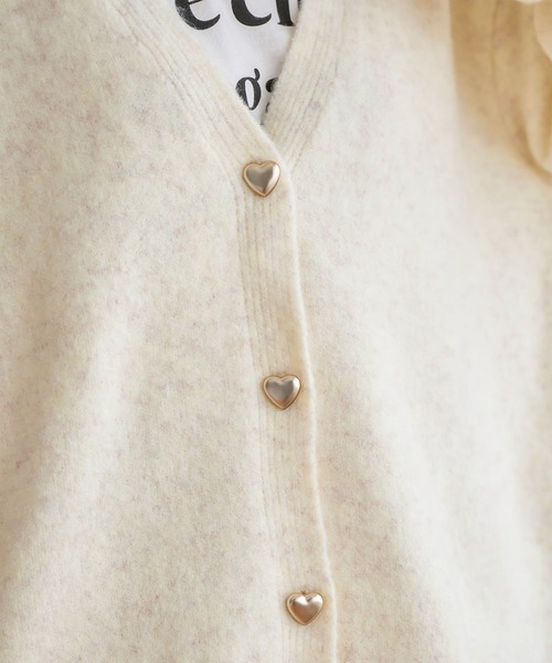 KOBE LETTUCE（コウベレタス）の「ハートボタンニットカーディガン（カーディガン/ボレロ・レディース・ロイヤルブルー/アイボリー/チャコールグレー/ブラウン・M）」の12枚目の写真