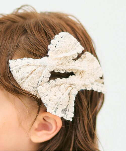 apres les cours（アプレレクール）の「リボンヘアクリップセット（バレッタ/ヘアクリップ・キッズ・ピンク/アイボリー/ミント・FREE）」の2枚目の写真