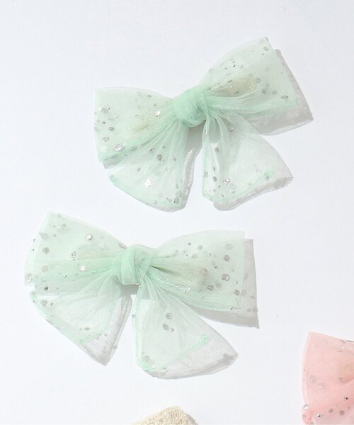 apres les cours（アプレレクール）の「リボンヘアクリップセット（バレッタ/ヘアクリップ・キッズ・ピンク/アイボリー/ミント・FREE）」の3枚目の写真