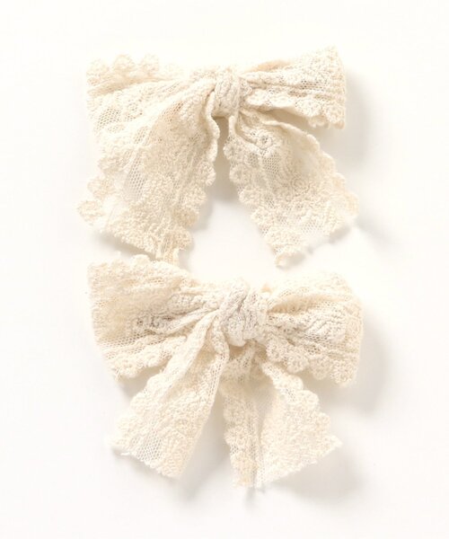 apres les cours（アプレレクール）の「リボンヘアクリップセット（バレッタ/ヘアクリップ・キッズ・ピンク/アイボリー/ミント・FREE）」の7枚目の写真