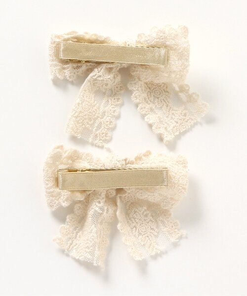 apres les cours（アプレレクール）の「リボンヘアクリップセット（バレッタ/ヘアクリップ・キッズ・ピンク/アイボリー/ミント・FREE）」の9枚目の写真