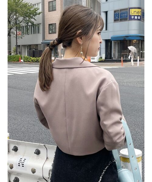 MURUA(ムルーア)の「【SET UP対応】パウダーツイルショートジャケット(テーラードジャケット・レディース・ダークグレー/モカ/ライトグレー/ブルー・FREE)」の11枚目の写真