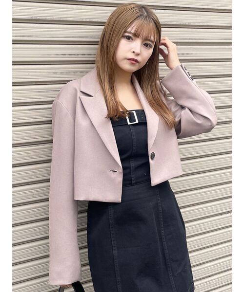 MURUA(ムルーア)の「【SET UP対応】パウダーツイルショートジャケット(テーラードジャケット・レディース・ダークグレー/モカ/ライトグレー/ブルー・FREE)」の17枚目の写真