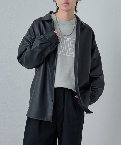 COLONY 2139（コロニートゥーワンスリーナイン）の「シンセティックレザーシャツ（シャツ/ブラウス・メンズ・ブラック・LARGE/MEDIUM）」の2枚目の写真