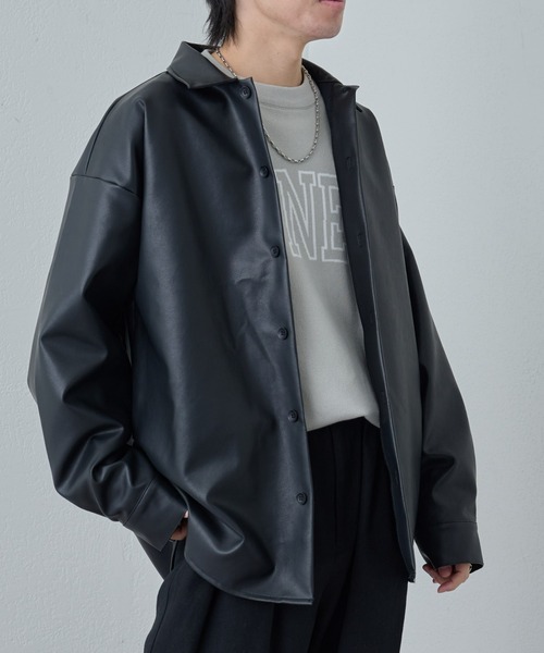 COLONY 2139（コロニートゥーワンスリーナイン）の「シンセティックレザーシャツ（シャツ/ブラウス・メンズ・ブラック・LARGE/MEDIUM）」の3枚目の写真