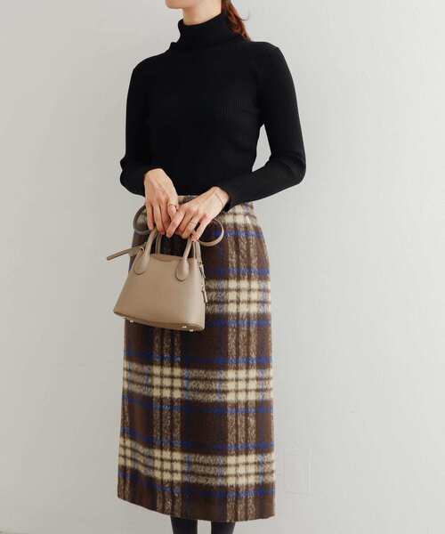 URBAN RESEARCH DOORS（アーバンリサーチドアーズ）の「シャギーチェックストレートスカート（スカート・レディース・ブラウン系その他/ベージュ系その他・MEDIUM）」の2枚目の写真