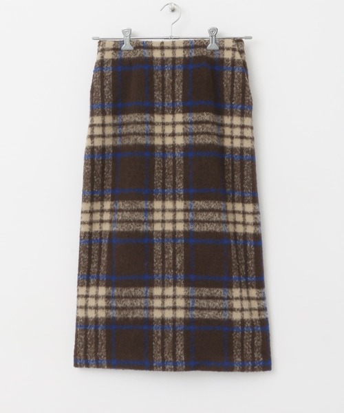 URBAN RESEARCH DOORS（アーバンリサーチドアーズ）の「シャギーチェックストレートスカート（スカート・レディース・ブラウン系その他/ベージュ系その他・MEDIUM）」の16枚目の写真