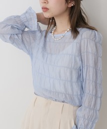 AO2 | Chiffon Sheer tops / シフォンシアートップス(Tシャツ/カットソー)