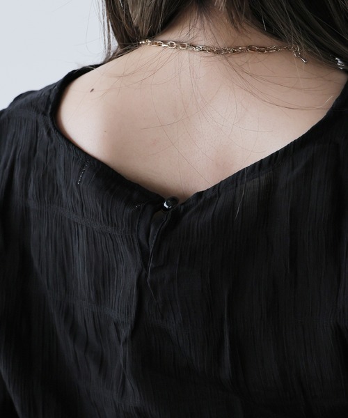 AO2(アオズ)の「Chiffon Sheer tops / シフォンシアートップス(Tシャツ/カットソー・レディース・アイボリー/ライトブルー/ブラック・FREE)」の13枚目の写真