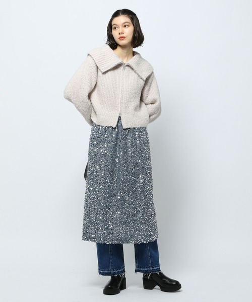 niko and...（ニコアンド）の「スパンコールスカート（スカート・レディース・ブラック/ライトグレー・FREE）」の4枚目の写真