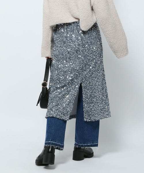 niko and...（ニコアンド）の「スパンコールスカート（スカート・レディース・ブラック/ライトグレー・FREE）」の5枚目の写真