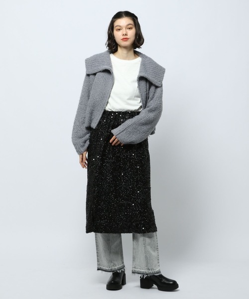 niko and...（ニコアンド）の「スパンコールスカート（スカート・レディース・ブラック/ライトグレー・FREE）」の7枚目の写真