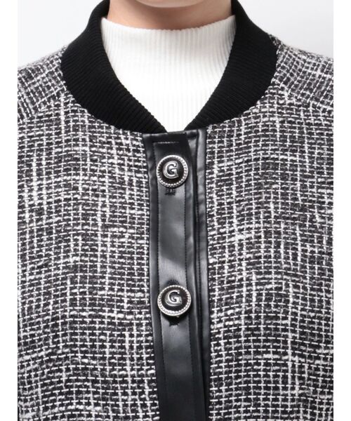 GYDA（ジェイダ）の「mix material ライト中綿ブルゾン（ブルゾン・レディース・オフホワイト/ブラック・FREE）」の20枚目の写真