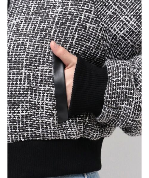 GYDA（ジェイダ）の「mix material ライト中綿ブルゾン（ブルゾン・レディース・オフホワイト/ブラック・FREE）」の21枚目の写真