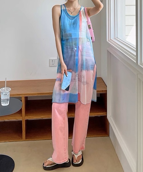 c.u.l（シーユーエル）の「ニュアンス柄 シアーワンピースculw657（ワンピース・レディース・ブルー・FREE）」の10枚目の写真