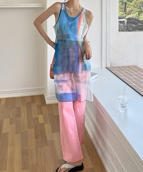 c.u.l（シーユーエル）の「ニュアンス柄 シアーワンピースculw657（ワンピース・レディース・ブルー・FREE）」の13枚目の写真