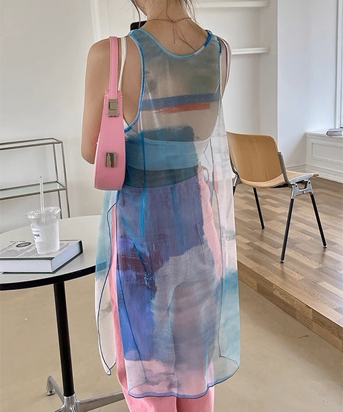 c.u.l（シーユーエル）の「ニュアンス柄 シアーワンピースculw657（ワンピース・レディース・ブルー・FREE）」の14枚目の写真