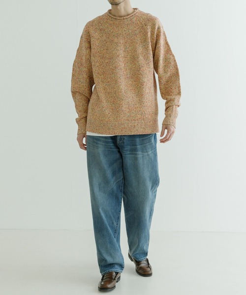 URBAN RESEARCH（アーバンリサーチ）の「MILLEFILIミックスロールネックニット（ニット/セーター・メンズ・オレンジ系その他/ホワイト系その他/ブルー系その他・MEDIUM/LARGE）」の5枚目の写真