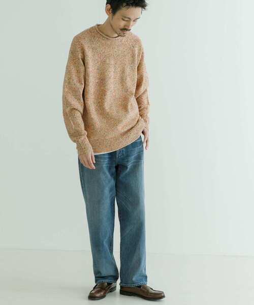 URBAN RESEARCH（アーバンリサーチ）の「MILLEFILIミックスロールネックニット（ニット/セーター・メンズ・オレンジ系その他/ホワイト系その他/ブルー系その他・MEDIUM/LARGE）」の6枚目の写真