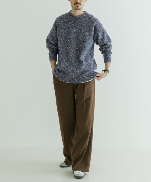 URBAN RESEARCH（アーバンリサーチ）の「MILLEFILIミックスロールネックニット（ニット/セーター・メンズ・オレンジ系その他/ホワイト系その他/ブルー系その他・MEDIUM/LARGE）」の9枚目の写真