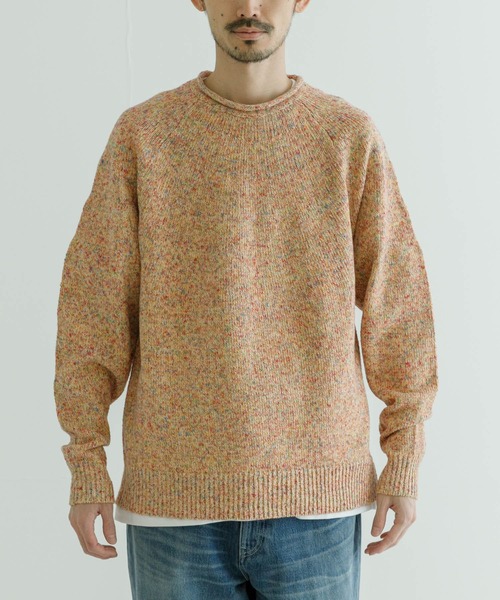 URBAN RESEARCH（アーバンリサーチ）の「MILLEFILIミックスロールネックニット（ニット/セーター・メンズ・オレンジ系その他/ホワイト系その他/ブルー系その他・MEDIUM/LARGE）」の10枚目の写真