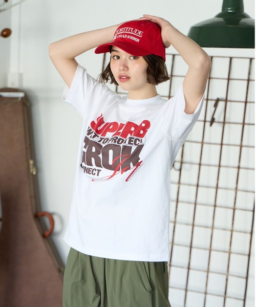 PBLIM(ページボーイリム)の「PBLIM/スリムロゴT(Tシャツ/カットソー・レディース・ブラック/オフホワイト/カーキ・FREE)」の4枚目の写真
