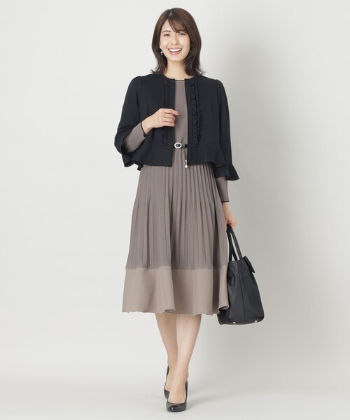 TO BE CHIC レーヨンナイロンニットドッキング ワンピース/ 40サイズ トゥー ビー シック TO BE CHIC 【WEB限定】レーヨンナイロン