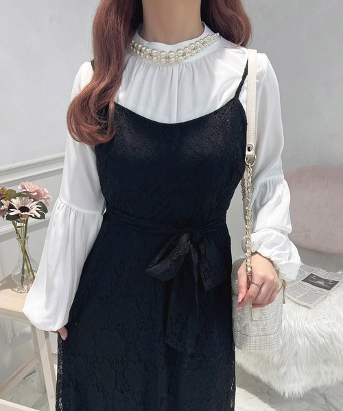 apres jour(アプレジュール)の「ウエストリボンキャミワンピース【ZOZOTOWN限定アイテム】(ワンピース・レディース・ホワイト/ブラック/ブラック系その他/ピンク系その他・X-LARGE/フリー)」の16枚目の写真