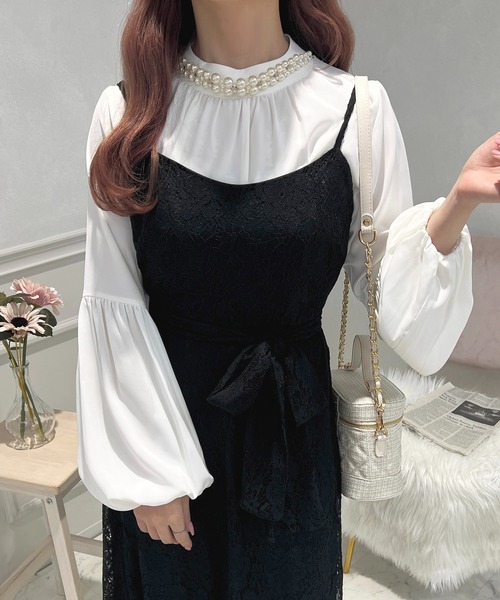 apres jour(アプレジュール)の「ウエストリボンキャミワンピース【ZOZOTOWN限定アイテム】(ワンピース・レディース・ホワイト/ブラック/ブラック系その他/ピンク系その他・X-LARGE/フリー)」の18枚目の写真