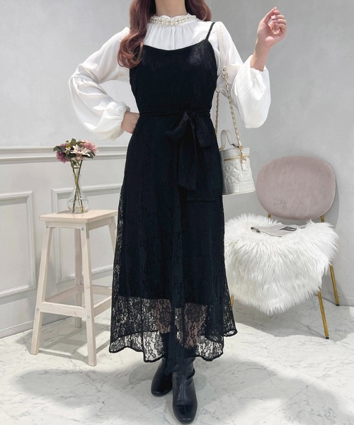 apres jour(アプレジュール)の「ウエストリボンキャミワンピース【ZOZOTOWN限定アイテム】(ワンピース・レディース・ホワイト/ブラック/ブラック系その他/ピンク系その他・X-LARGE/フリー)」の19枚目の写真