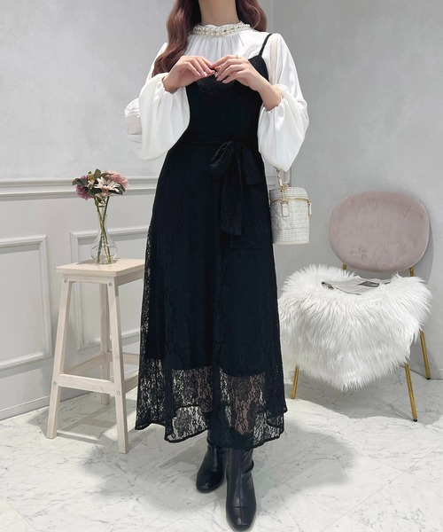 apres jour(アプレジュール)の「ウエストリボンキャミワンピース【ZOZOTOWN限定アイテム】(ワンピース・レディース・ホワイト/ブラック/ブラック系その他/ピンク系その他・X-LARGE/フリー)」の20枚目の写真