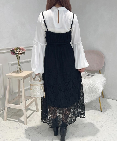 apres jour(アプレジュール)の「ウエストリボンキャミワンピース【ZOZOTOWN限定アイテム】(ワンピース・レディース・ホワイト/ブラック/ブラック系その他/ピンク系その他・X-LARGE/フリー)」の21枚目の写真