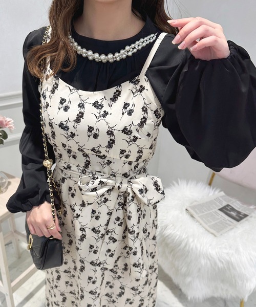 apres jour(アプレジュール)の「ウエストリボンキャミワンピース【ZOZOTOWN限定アイテム】(ワンピース・レディース・ホワイト/ブラック/ブラック系その他/ピンク系その他・X-LARGE/フリー)」の22枚目の写真
