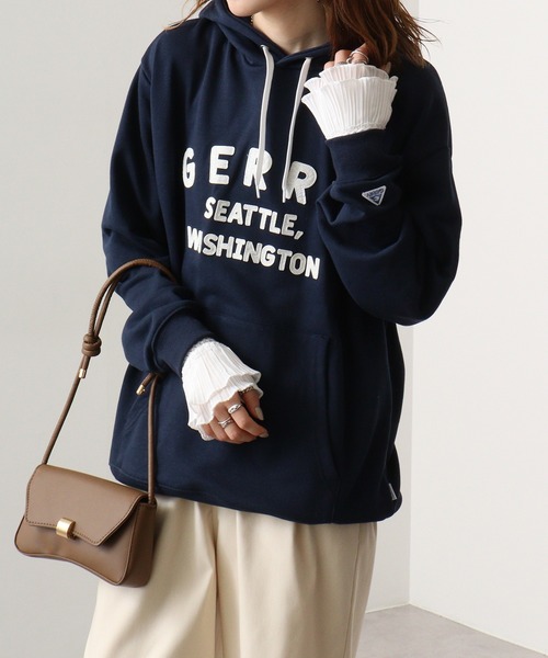 GERRY(ジェリー)の「GERRY 裏毛 フェルトロゴ HOODIE(パーカー・メンズ・ダークグレー/アイボリー/ネイビー/アッシュグレー・M/LL/L)」の18枚目の写真