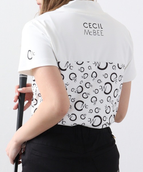 CECIL McBEE（セシルマクビー）の「切り替えオールオーバーモックネック（Tシャツ/カットソー・レディース・ホワイト/ブラック・2/1）」の5枚目の写真