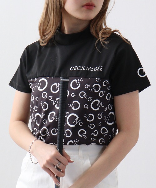CECIL McBEE（セシルマクビー）の「切り替えオールオーバーモックネック（Tシャツ/カットソー・レディース・ホワイト/ブラック・2/1）」の8枚目の写真