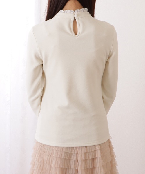 Lace Ladies(レースレディース)の「レース ドッキング プチハイネック 長袖 プルオーバー(Tシャツ/カットソー・レディース・ブラック/ホワイト・XL/M/S)」の11枚目の写真