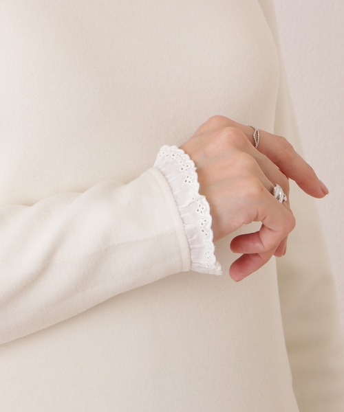 Lace Ladies(レースレディース)の「レース ドッキング プチハイネック 長袖 プルオーバー(Tシャツ/カットソー・レディース・ブラック/ホワイト・XL/M/S)」の15枚目の写真