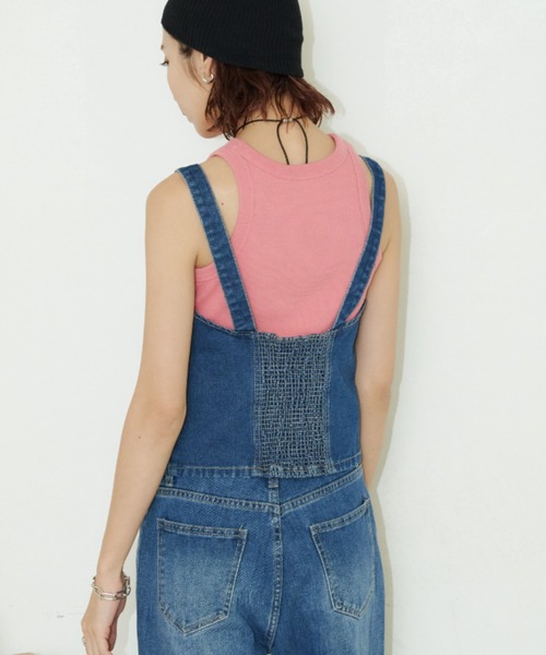 Auntie Rosa Holiday（アンティローザホリデー）の「デニムビスチェ（キャミソール・レディース・ライトブルー/ブルー・FREE）」の19枚目の写真