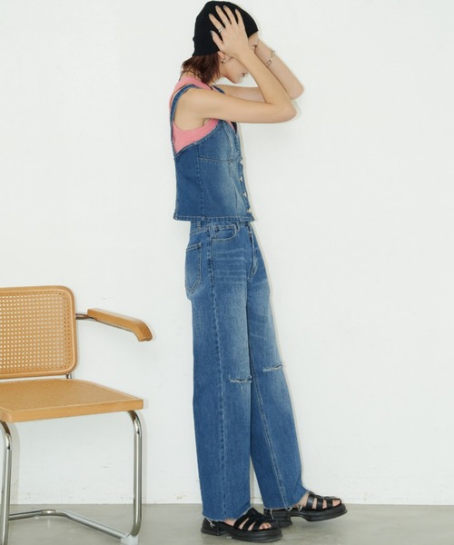 Auntie Rosa Holiday（アンティローザホリデー）の「デニムビスチェ（キャミソール・レディース・ライトブルー/ブルー・FREE）」の16枚目の写真