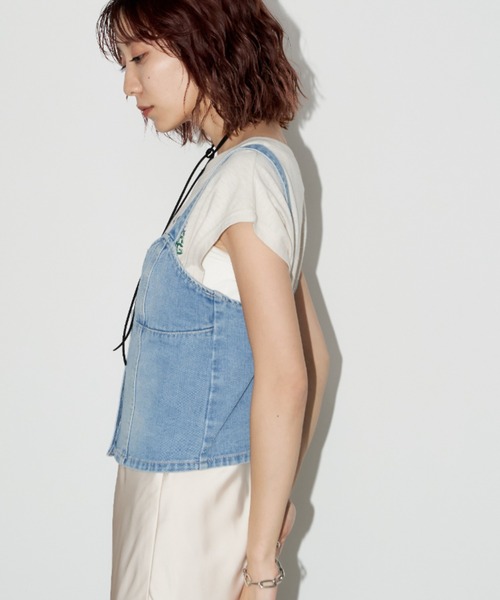 Auntie Rosa Holiday（アンティローザホリデー）の「デニムビスチェ（キャミソール・レディース・ライトブルー/ブルー・FREE）」の8枚目の写真