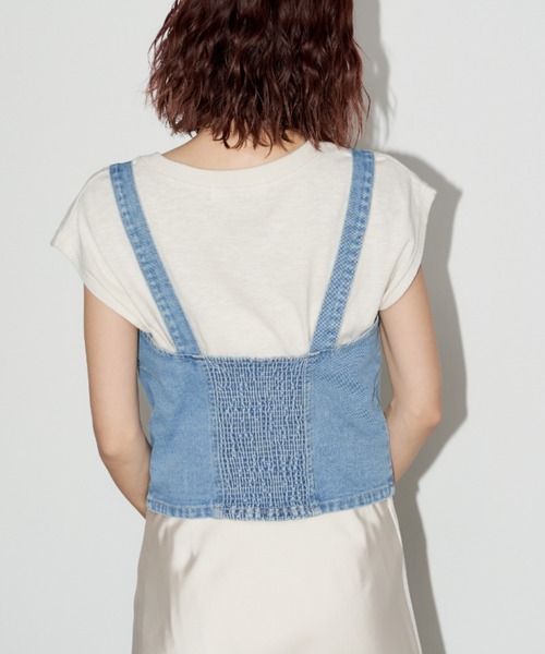 Auntie Rosa Holiday（アンティローザホリデー）の「デニムビスチェ（キャミソール・レディース・ライトブルー/ブルー・FREE）」の9枚目の写真