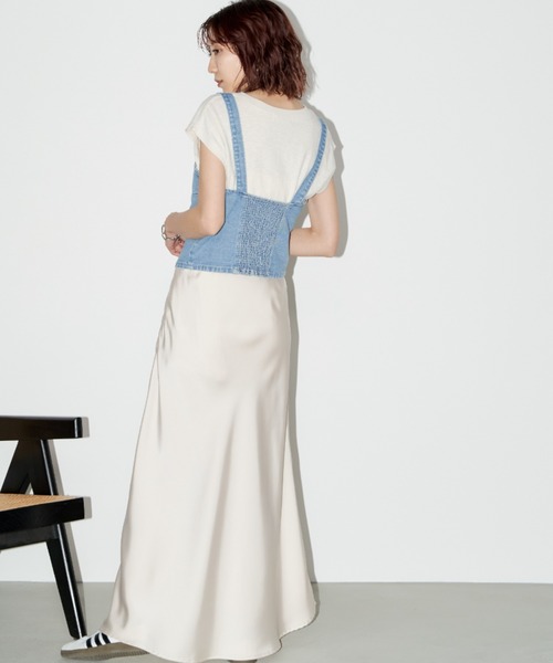 Auntie Rosa Holiday（アンティローザホリデー）の「デニムビスチェ（キャミソール・レディース・ライトブルー/ブルー・FREE）」の14枚目の写真