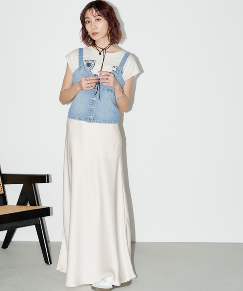 Auntie Rosa Holiday（アンティローザホリデー）の「デニムビスチェ（キャミソール・レディース・ライトブルー/ブルー・FREE）」の11枚目の写真