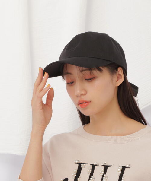 JILL by JILL STUART(ジルバイジルスチュアート)の「リボンキャップ(ハット・レディース・ホワイト/ブラック・FREE)」の3枚目の写真