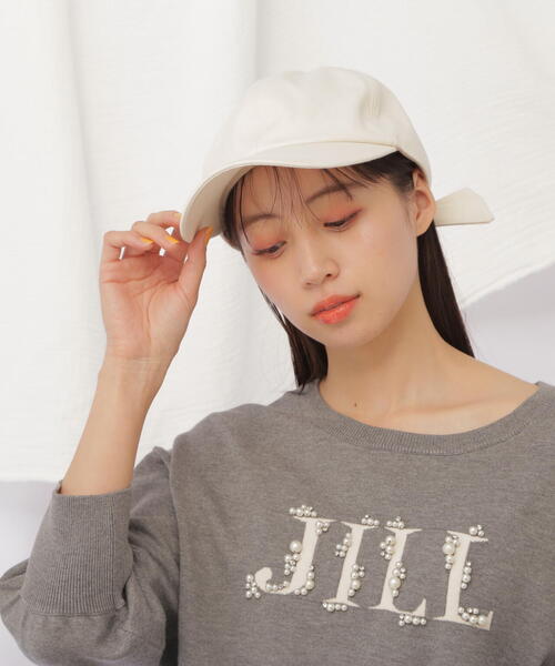 JILL by JILL STUART(ジルバイジルスチュアート)の「リボンキャップ(ハット・レディース・ホワイト/ブラック・FREE)」の5枚目の写真