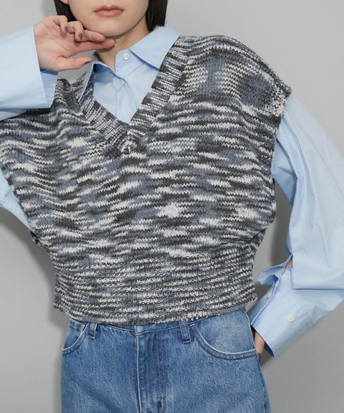 【ADAM ET ROPE'/アダムエロペ】WEB限定 ファンシーニットジレ セール】【WEB限定】ファンシーニットジレ（ニット/セーター