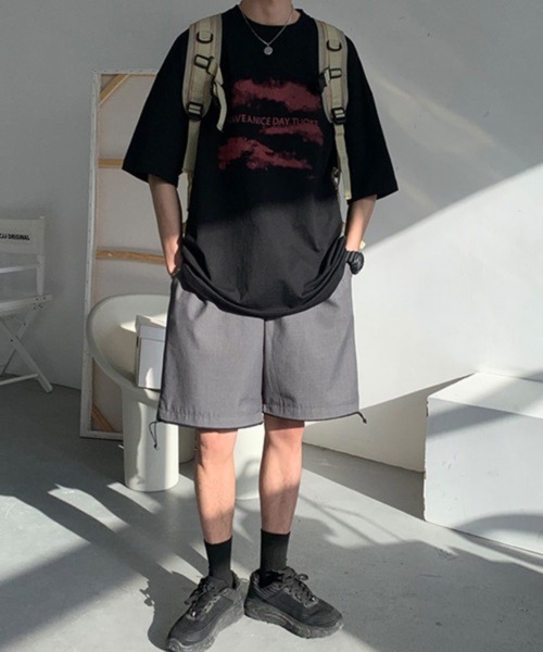 NOWLE（ノウル）の「【NOWLE】ルーズシルエット フロントロゴ プリント 半袖 Tシャツ（Tシャツ/カットソー・メンズ・ブラック/ホワイト・X-LARGE/MEDIUM/LARGE）」の16枚目の写真
