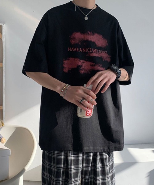 NOWLE（ノウル）の「【NOWLE】ルーズシルエット フロントロゴ プリント 半袖 Tシャツ（Tシャツ/カットソー・メンズ・ブラック/ホワイト・X-LARGE/MEDIUM/LARGE）」の17枚目の写真