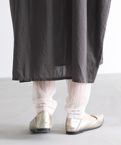 n'OrLABEL（ノアールレーベル）の「『裾レースレギンス』（レギンス/スパッツ・レディース・ブラック/オフホワイト・1/2）」の4枚目の写真